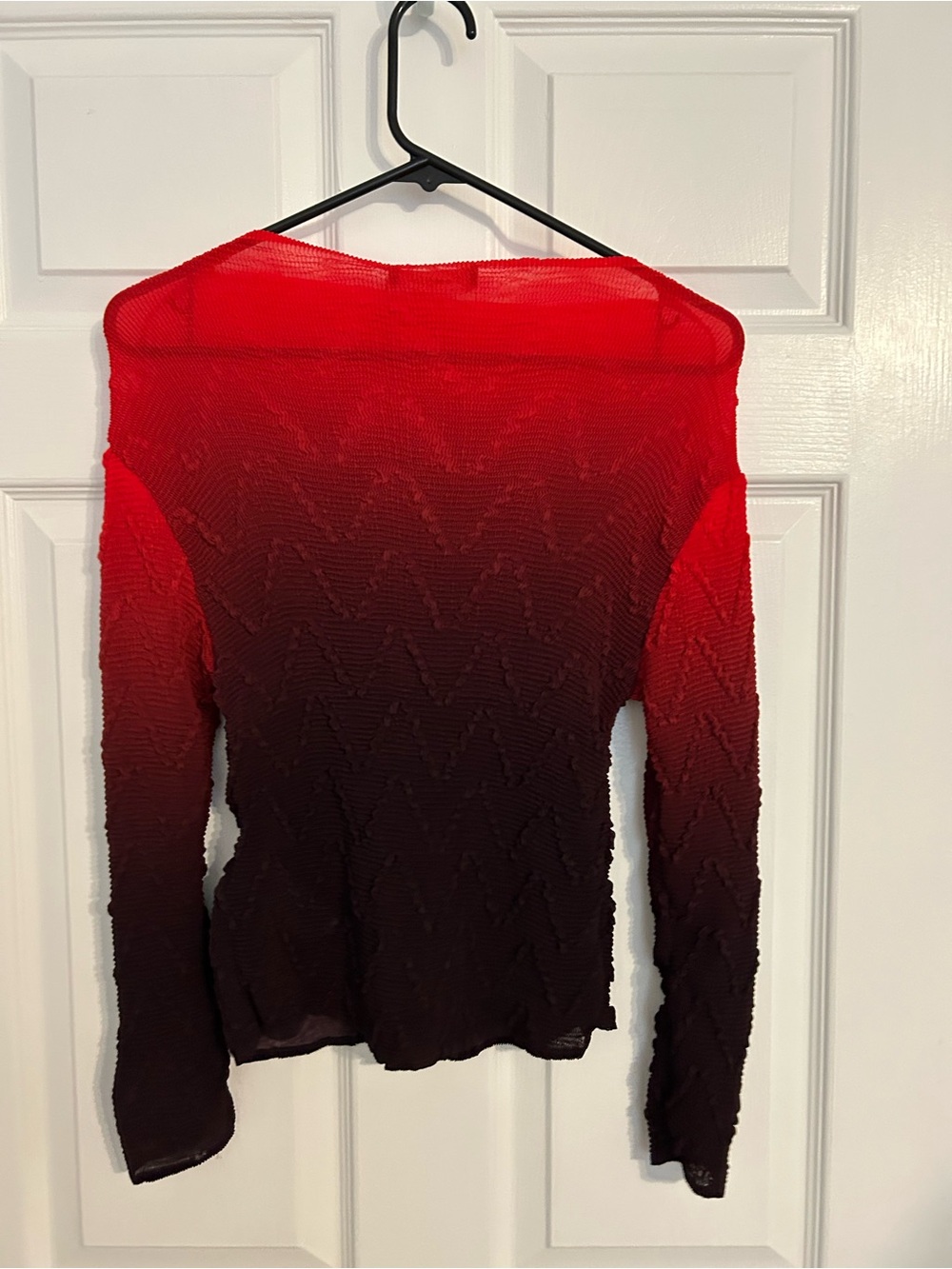 Desigual Vibrant Red Ombre’ Textured Top - Picture 4 of 5
